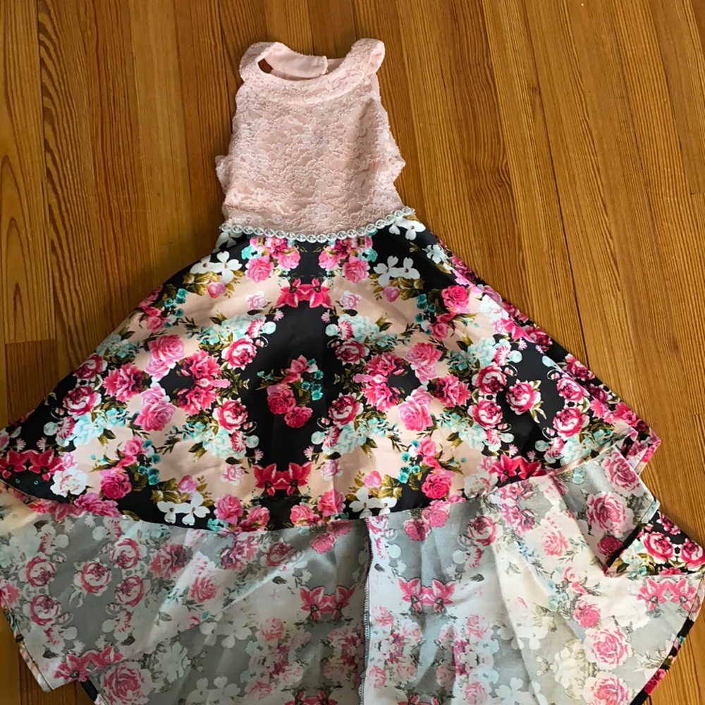 Floral High Low Party Dress